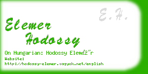 elemer hodossy business card